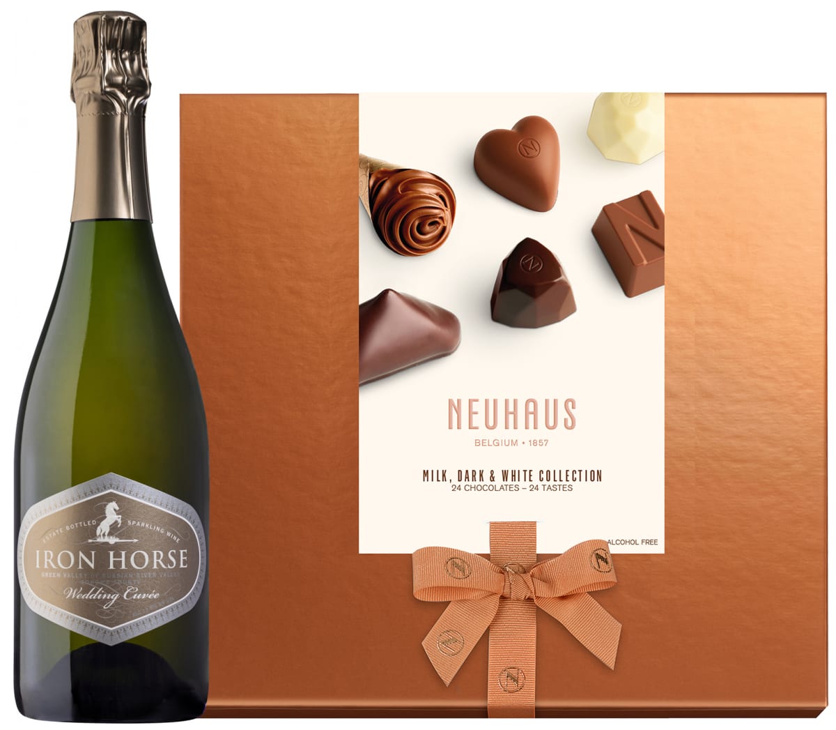 wine.com Iron Horse Wedding Cuvee & Neuhaus Chocolates Discovery Gift Set  Gift Product Image