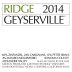 Ridge Geyserville 2014 Front Label