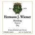 Hermann J. Wiemer Dry Riesling Reserve 2015 Front Label