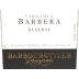 Barboursville Monticello Reserve Barbera 1999 Front Label