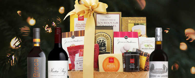 Wine Gift Baskets Surprise them with special treats and great wine.