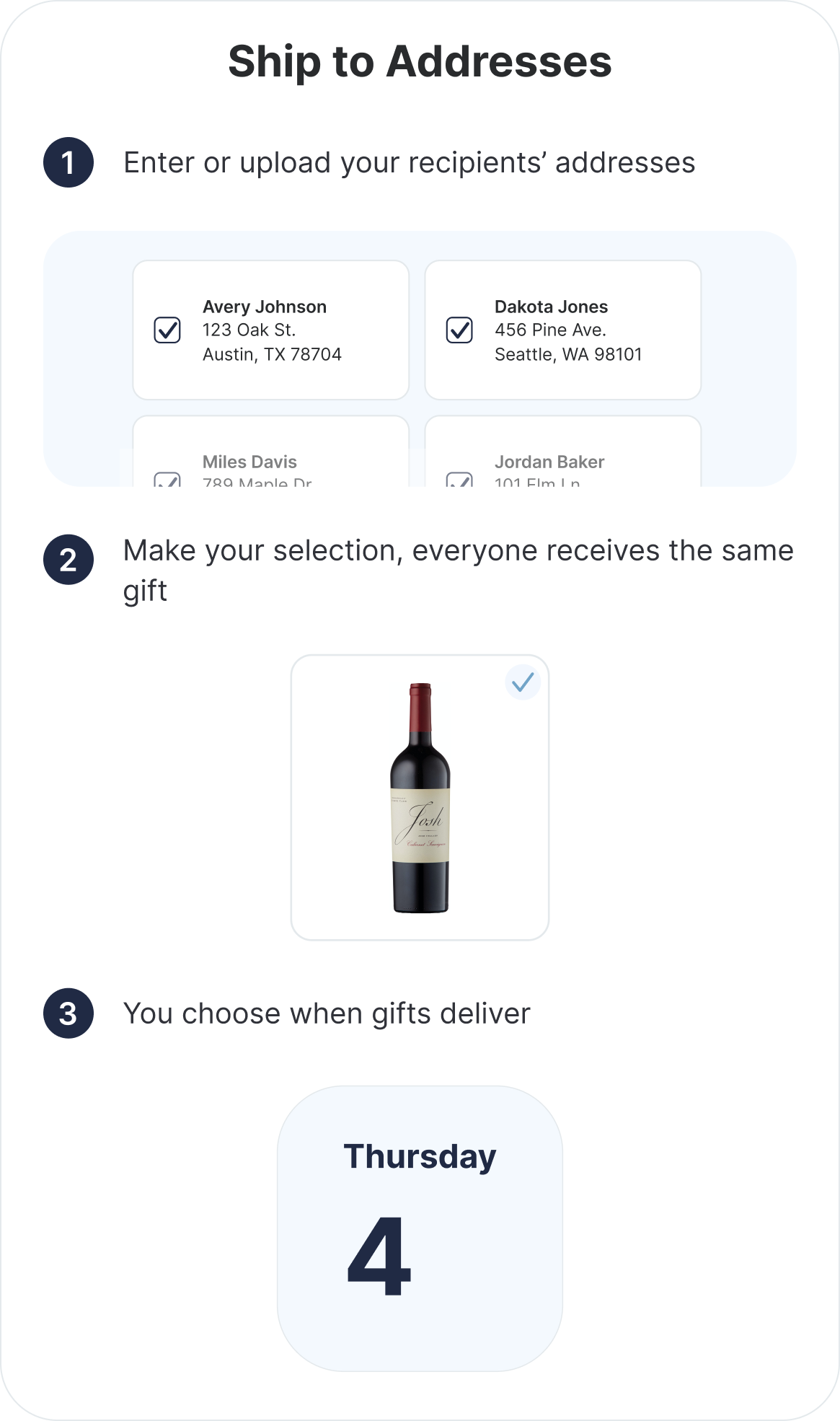 Two Ways to Gift - Addresses