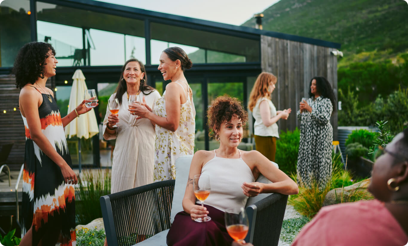 People Enjoying Free Shipping Wine