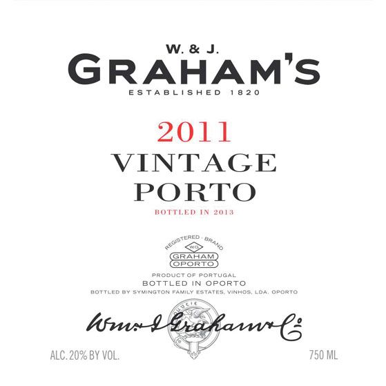 Graham's Vintage Port (375ML half-bottle) 2011 Front Label