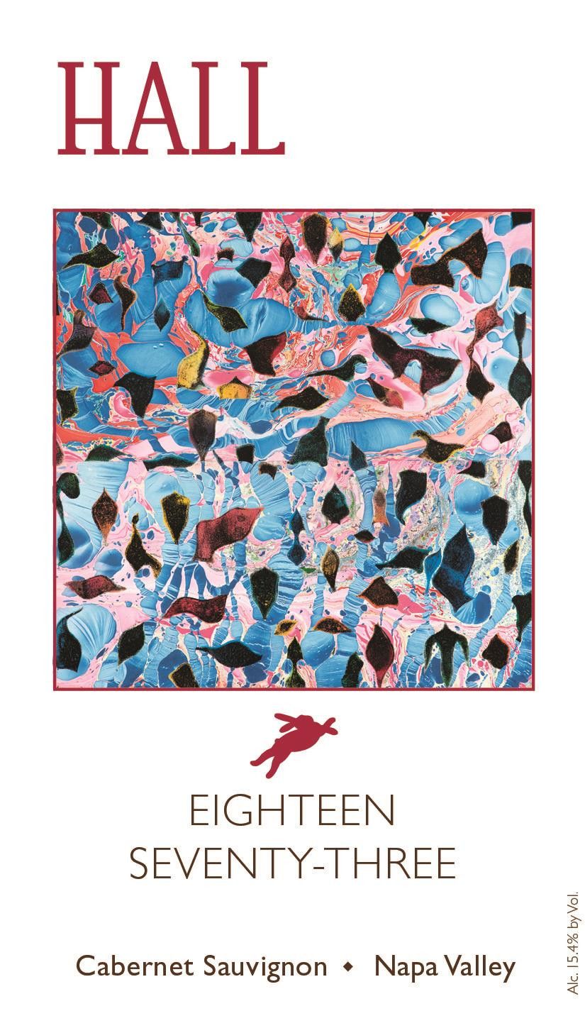 Flat front label of wine