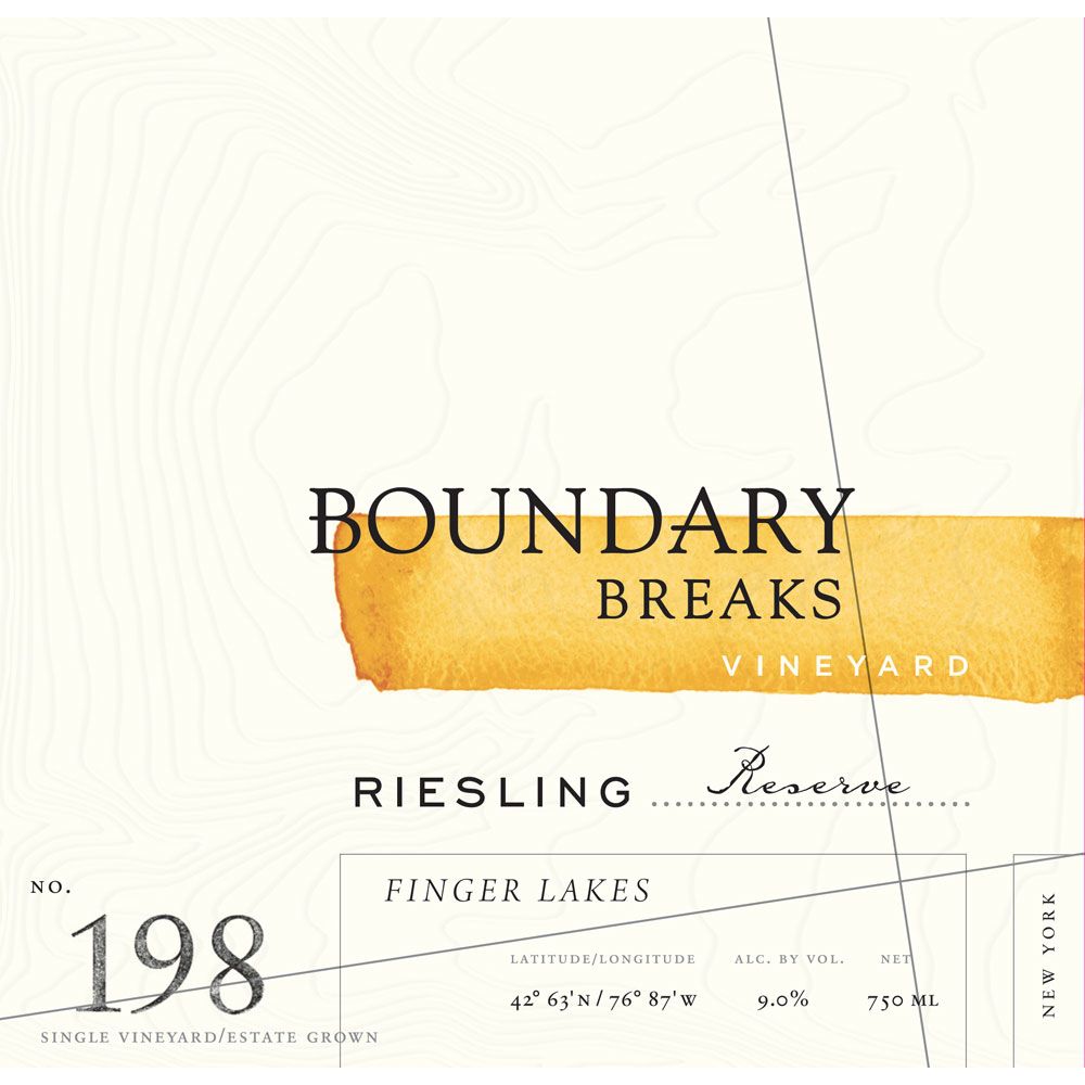 Flat front label of wine