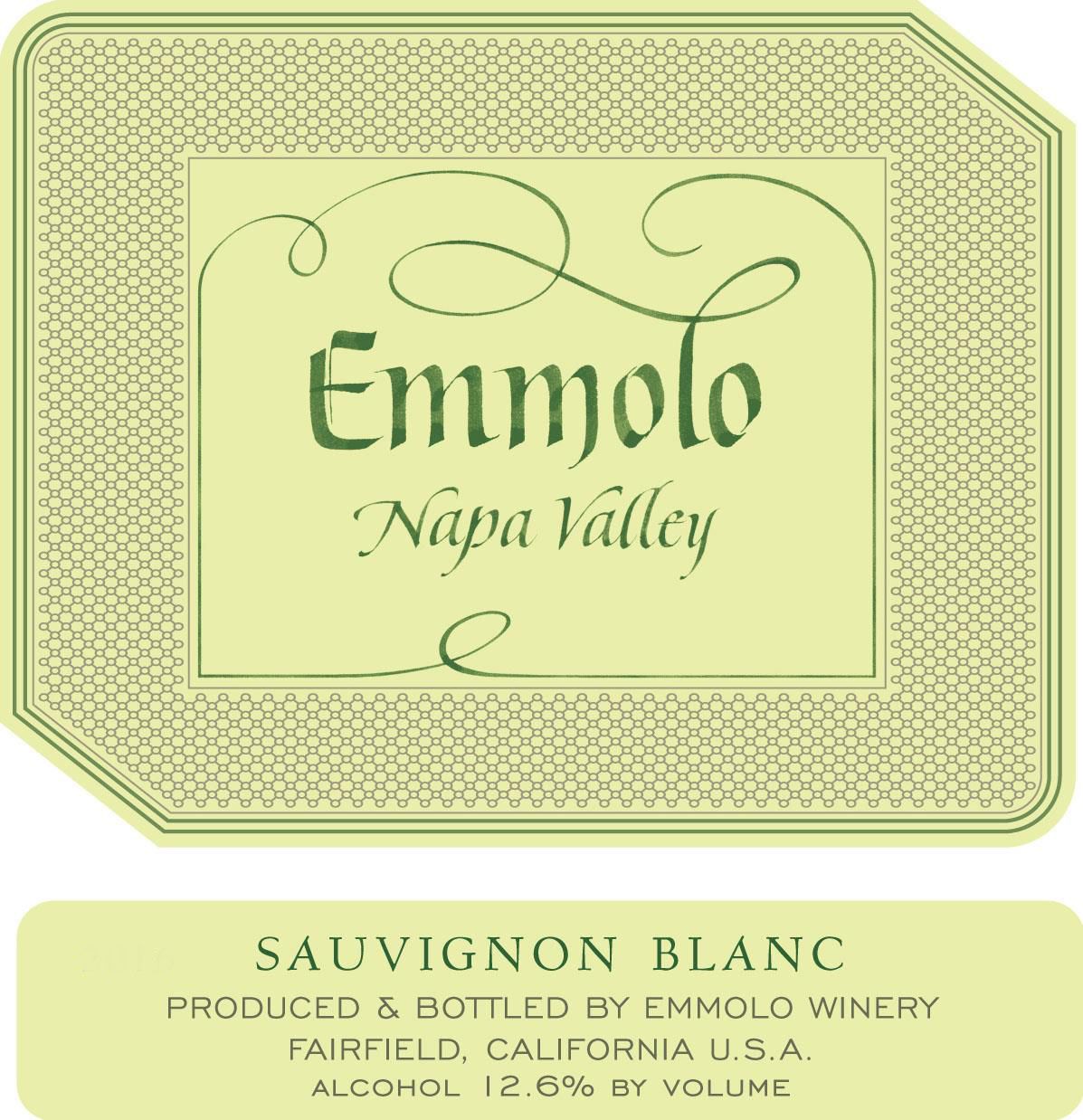 Emmolo Sauvignon Blanc 2017 Front Label