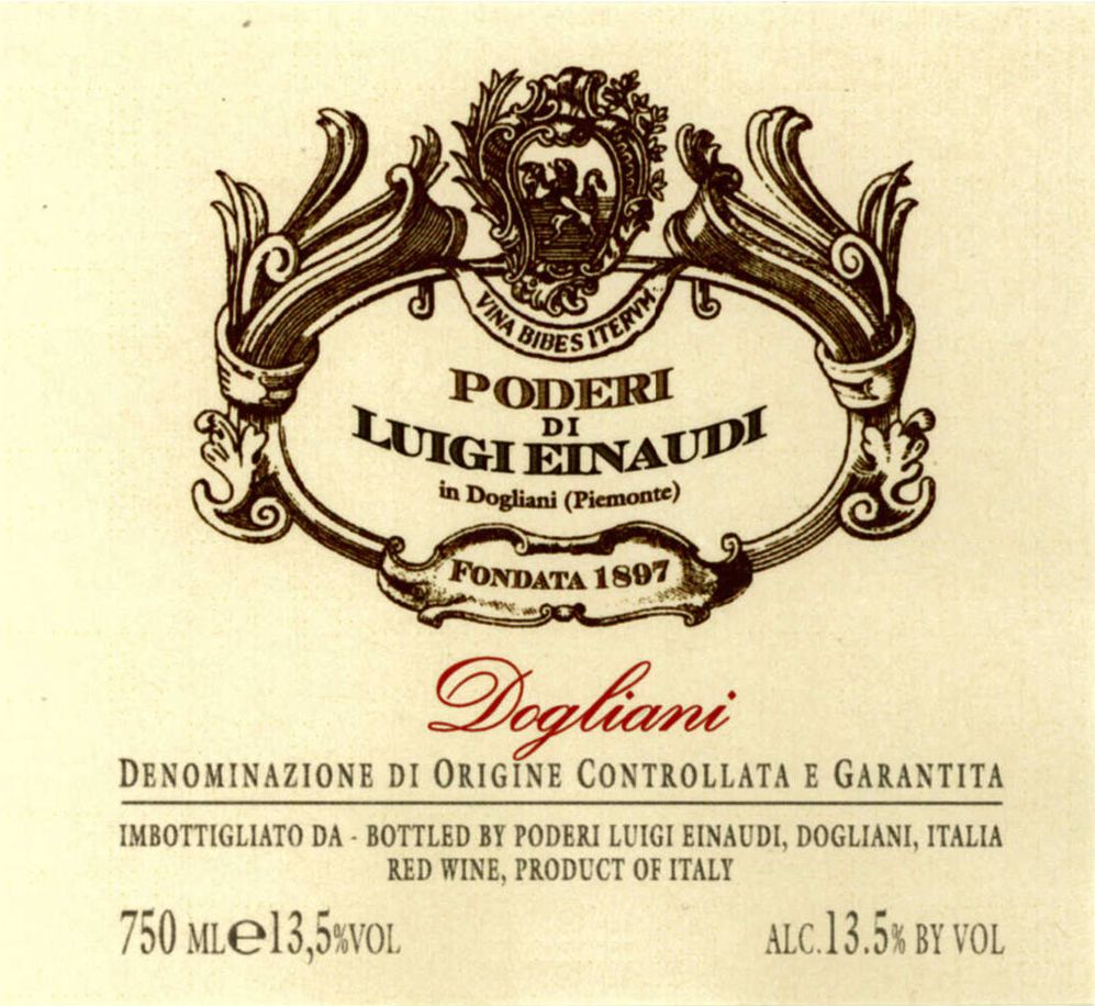 Flat front label of wine