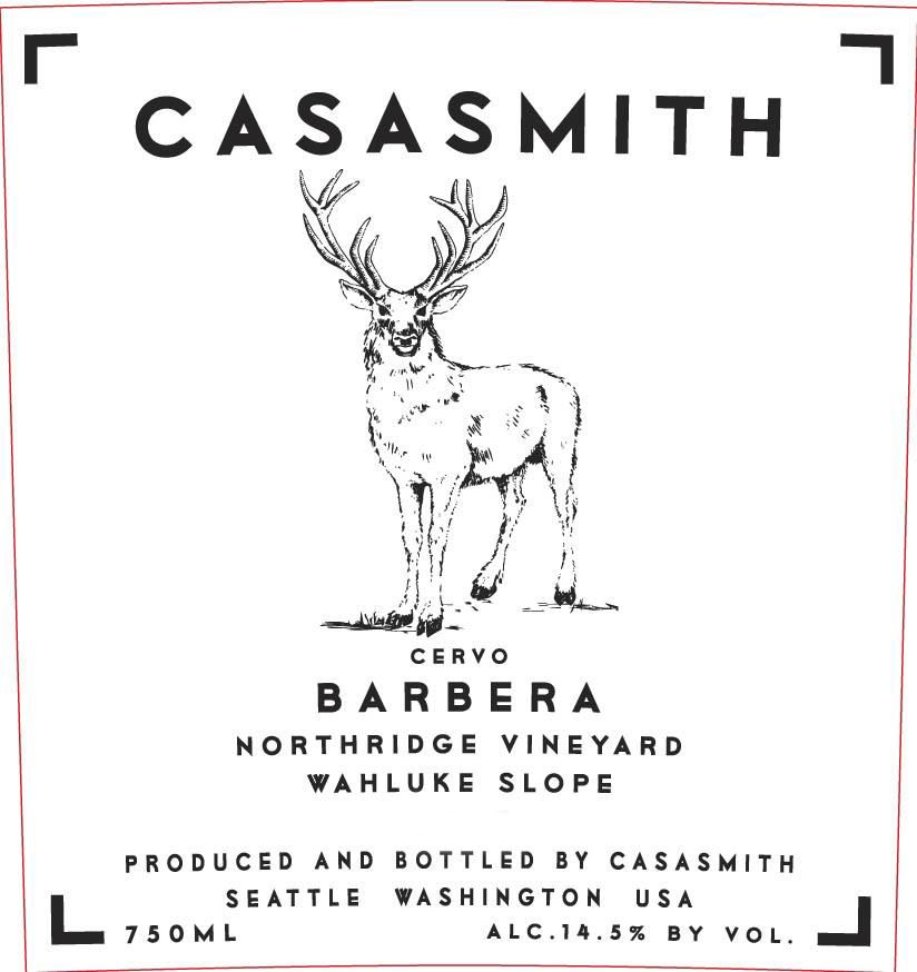 Flat front label of wine