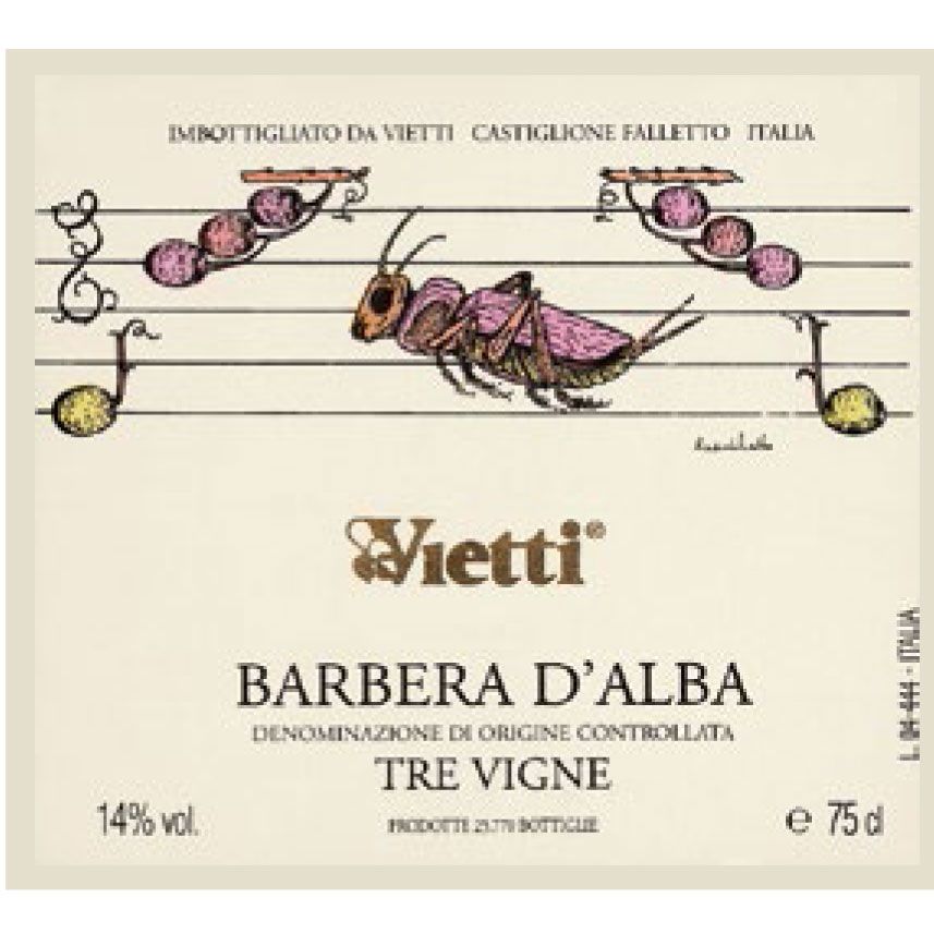 Flat front label of wine