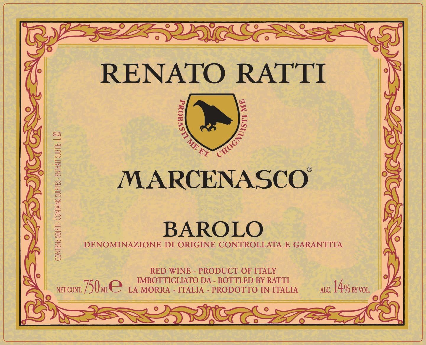 Flat front label of wine