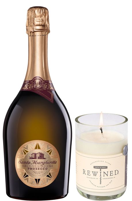 wine.com 90+ Point Prosecco & Candle by Rewined Gift Product Image