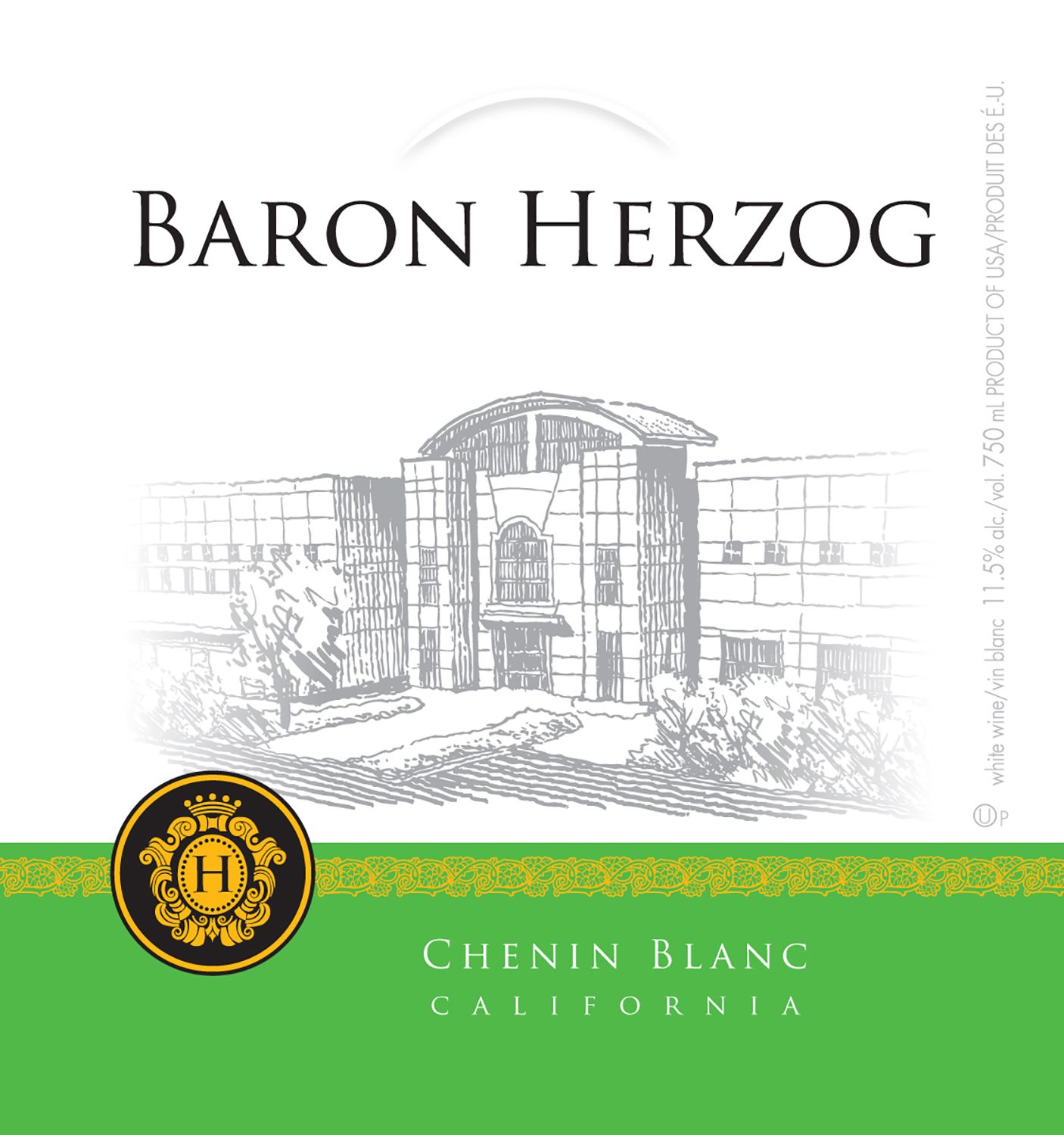 Baron Herzog Chenin Blanc (OU Kosher) 2018 Front Label