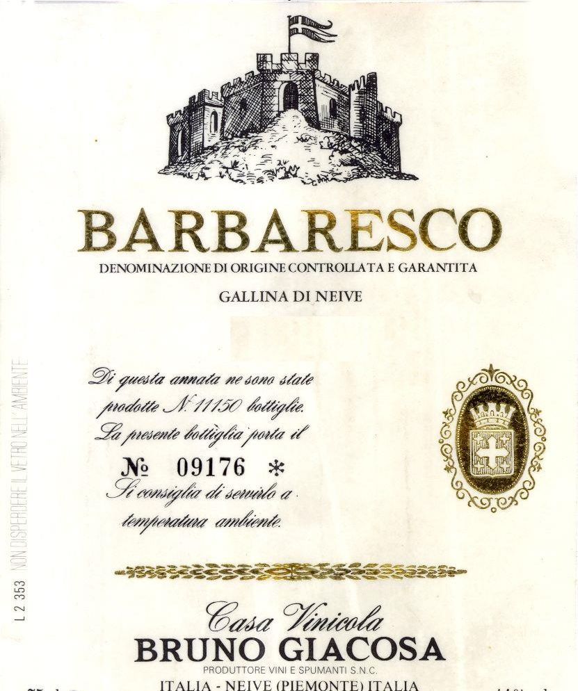 Flat front label of wine