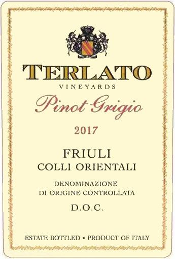 Flat front label of wine