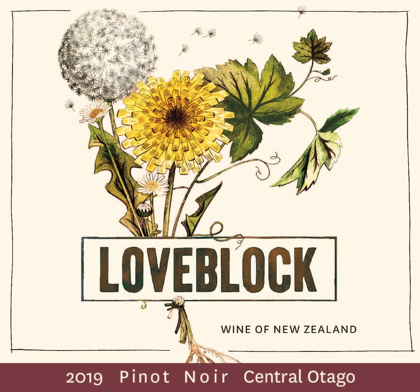 Loveblock Pinot Noir 2019 Front Label