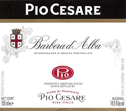Flat front label of wine