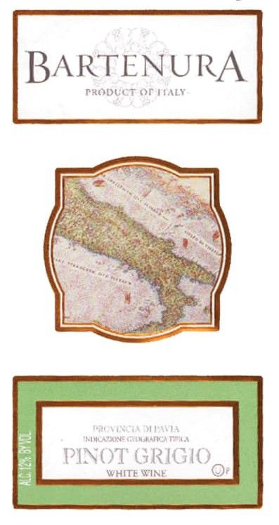 Bartenura Pinot Grigio (OU Kosher) 2017 Front Label