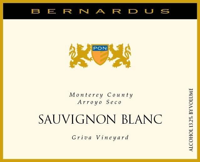 Bernardus Griva Vineyard Arroyo Seco Sauvignon Blanc 2018  Front Label