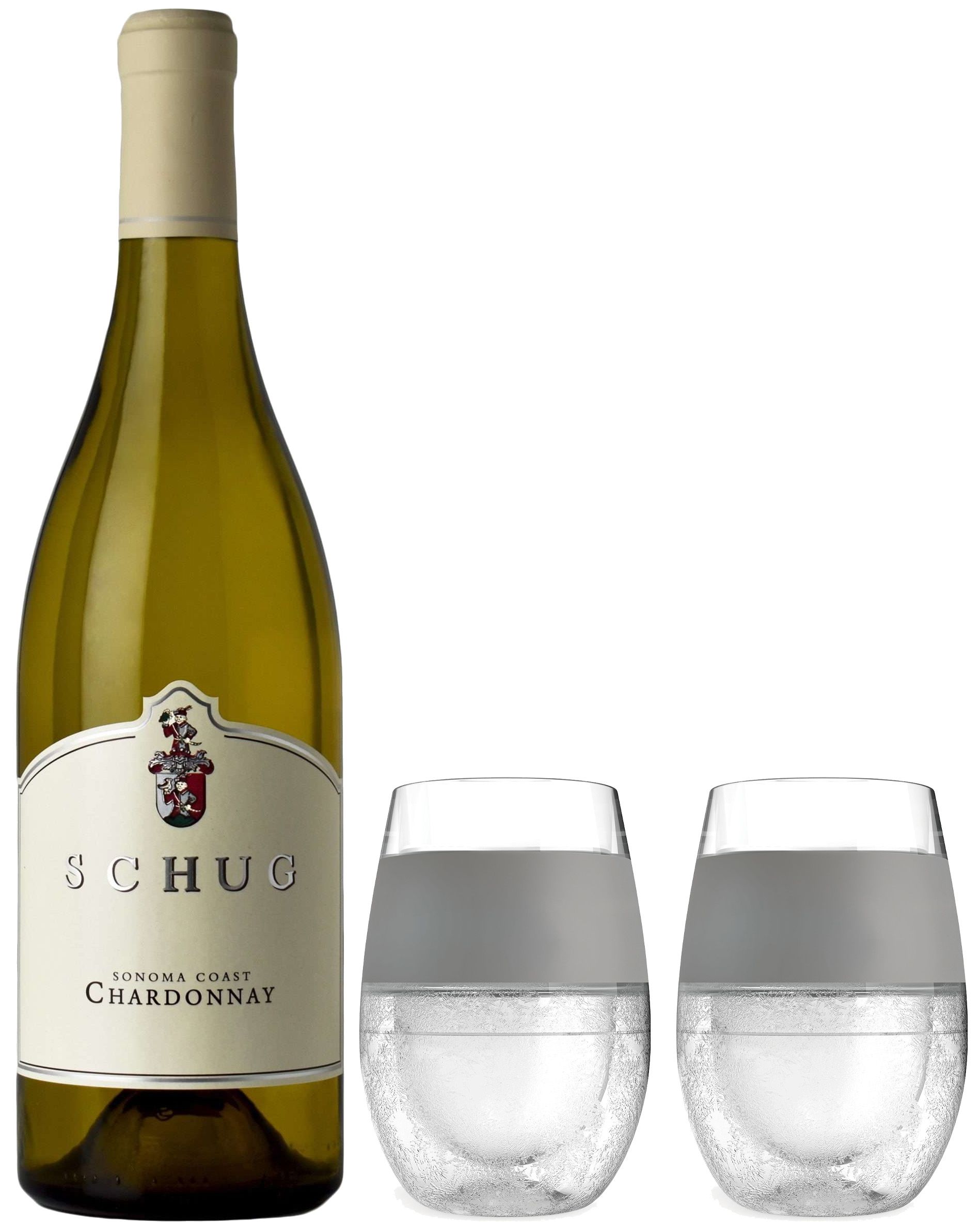 wine.com Schug Sonoma Coast Chardonnay and Wine Freeze Cooling Glass Set  Gift Product Image