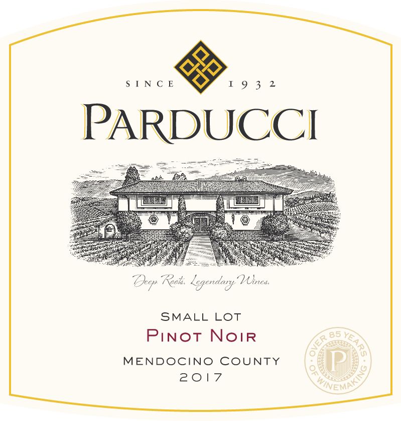 Flat front label of wine