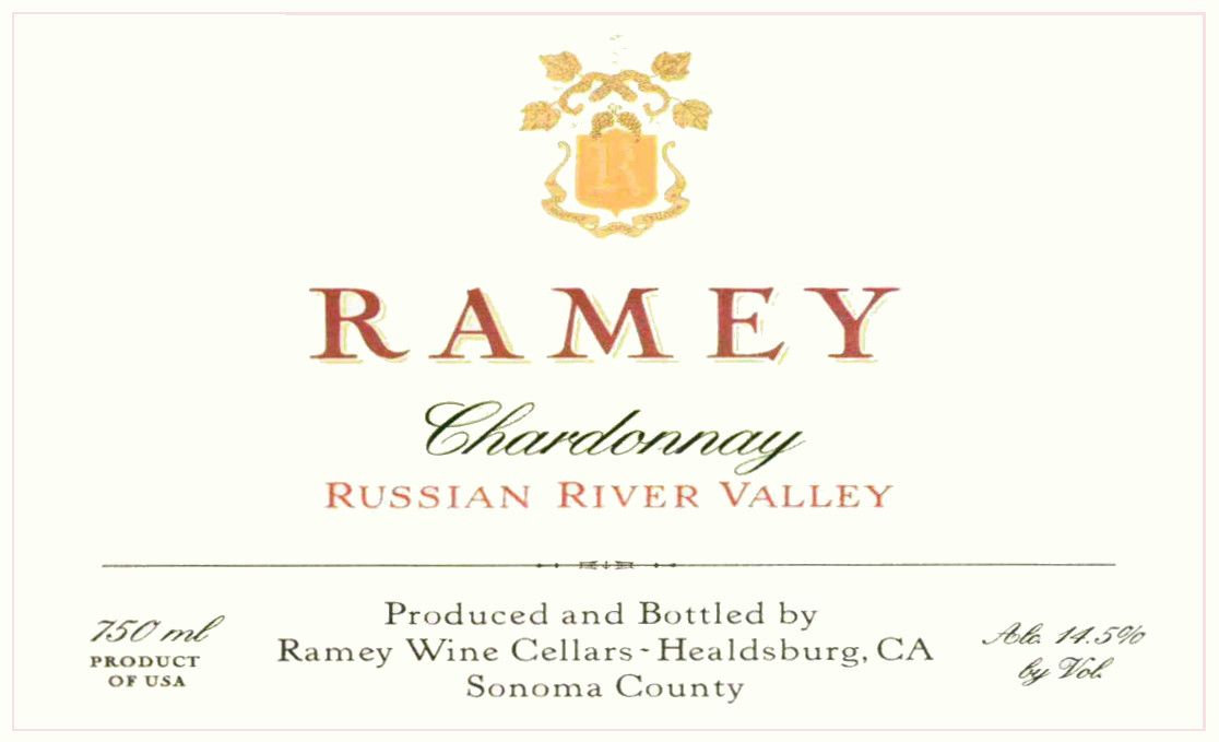 Flat front label of wine