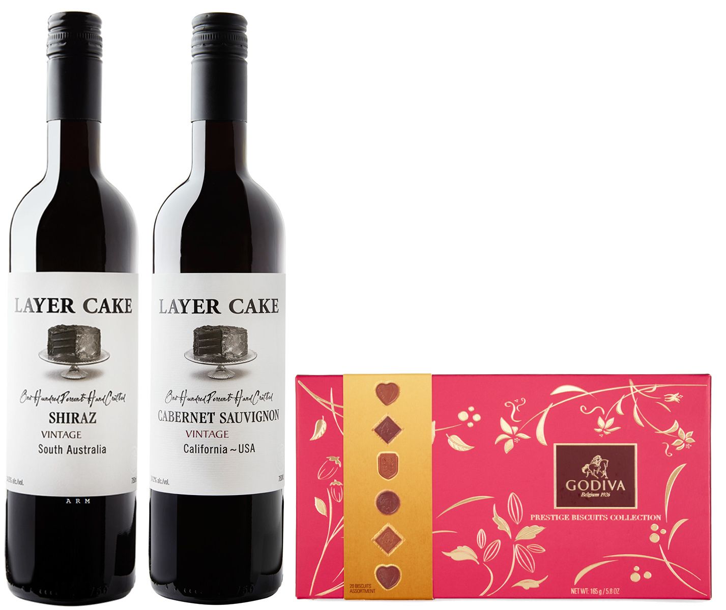 wine.com Reds & Godiva Chocolate Biscuits Gift Set Gift Product Image