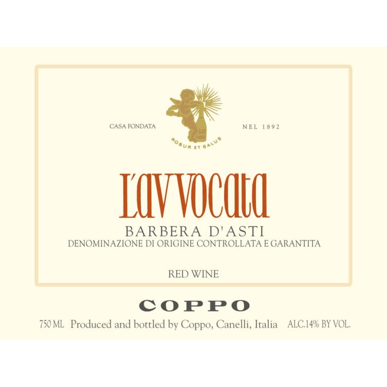 Flat front label of wine