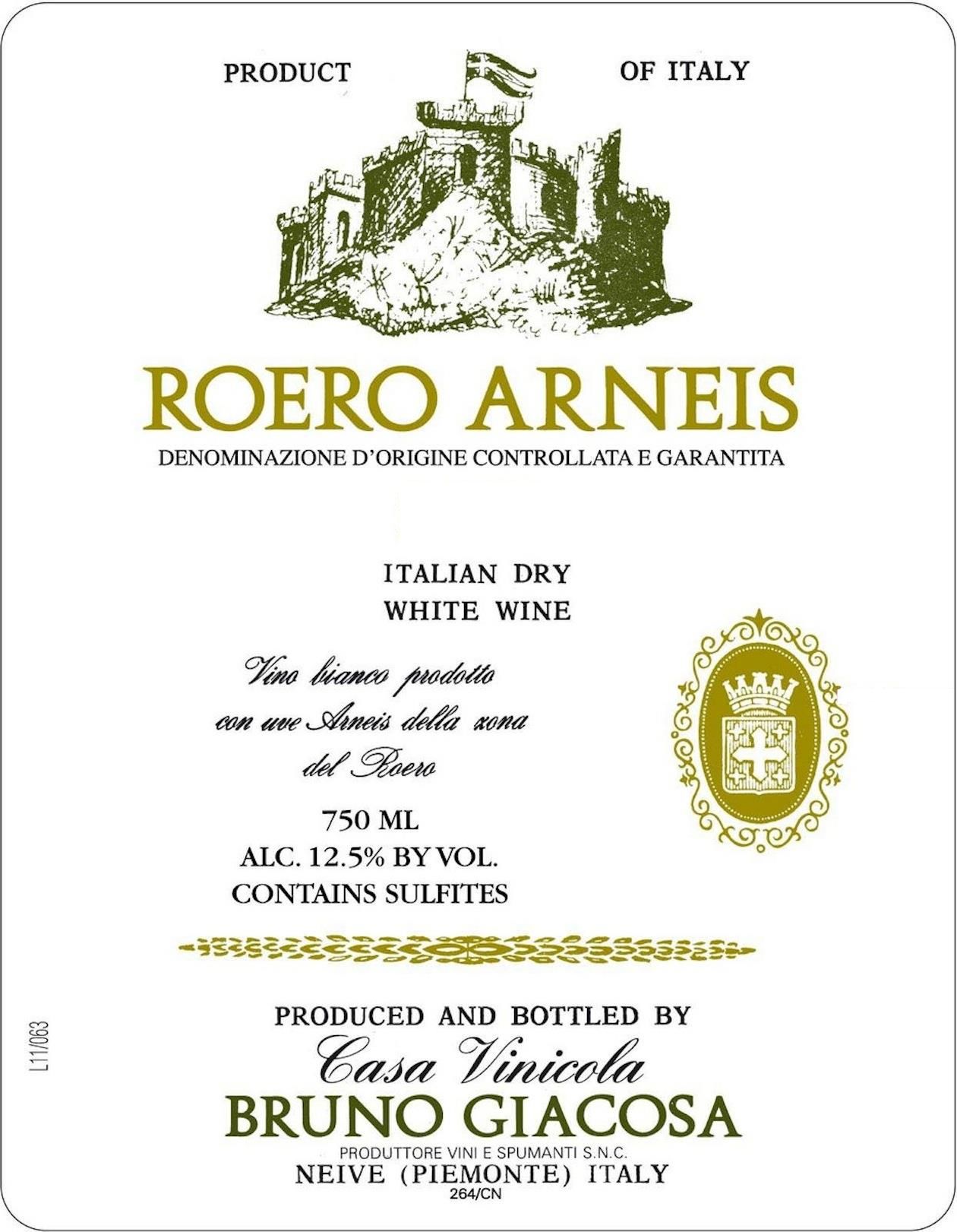 Flat front label of wine