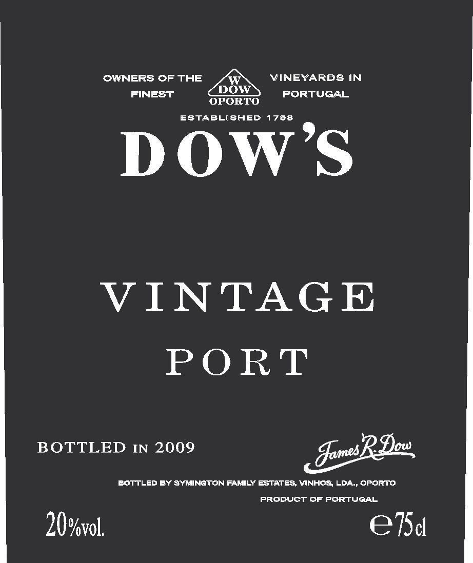 Dow's Vintage Port (1.5 Liter Magnum) 2017  Front Label