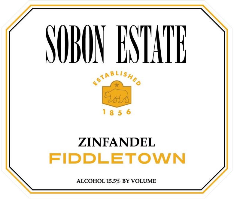 Flat front label of wine