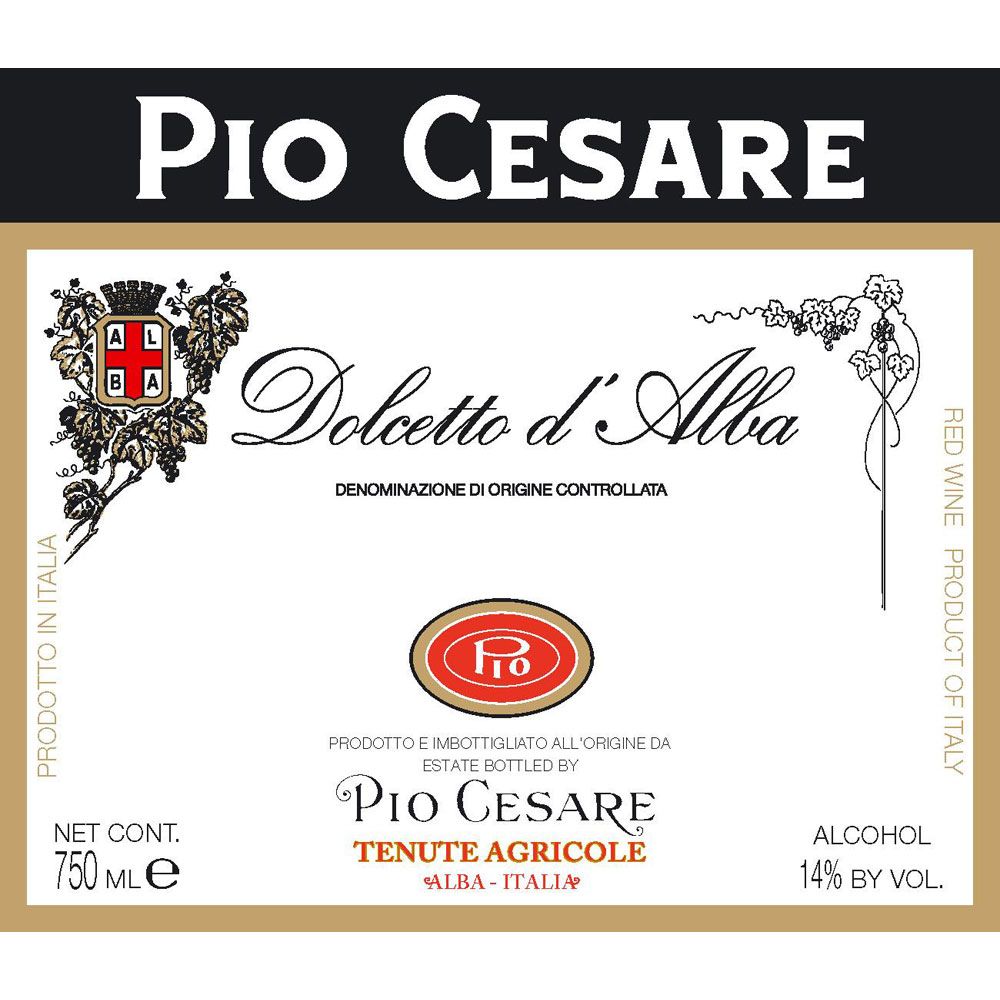 Flat front label of wine