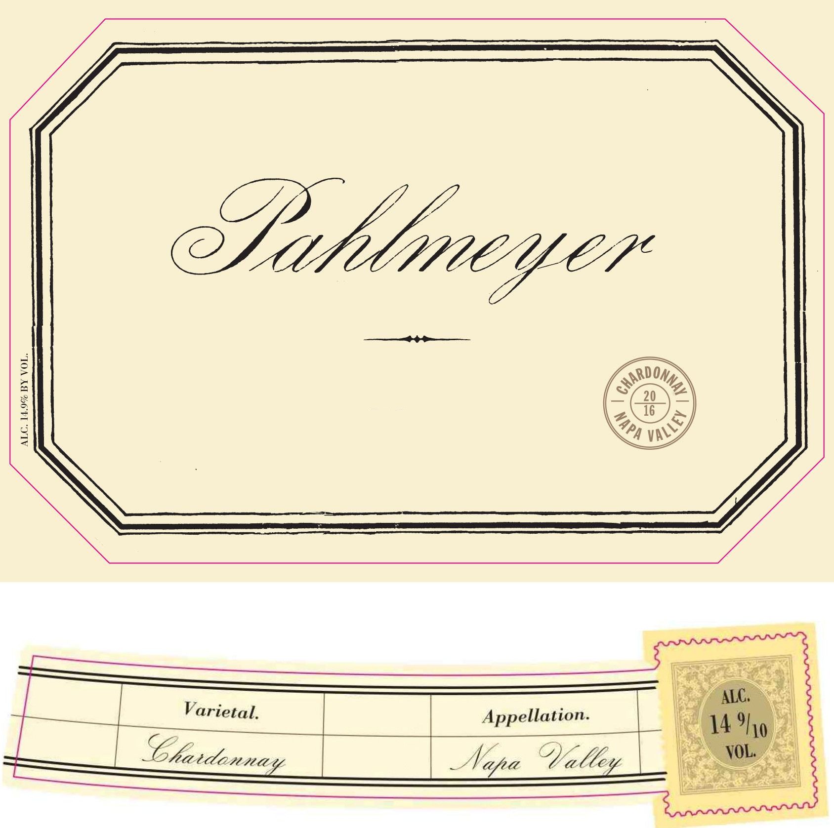 Flat front label of wine