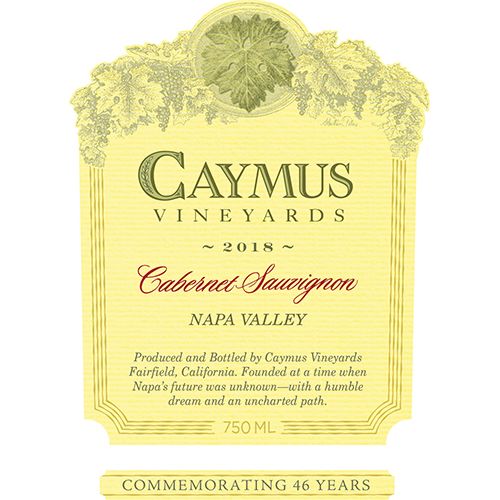Caymus Napa Valley Cabernet Sauvignon 2018  Front Label