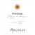 Flat front label of wine