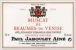 Flat front label of wine