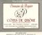 Flat front label of wine