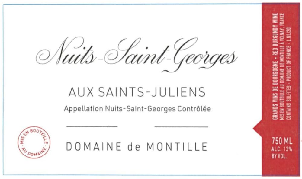 Domaine de Montille Nuits-Saint-Georges Aux Saints-Juliens 2023 (75cl)