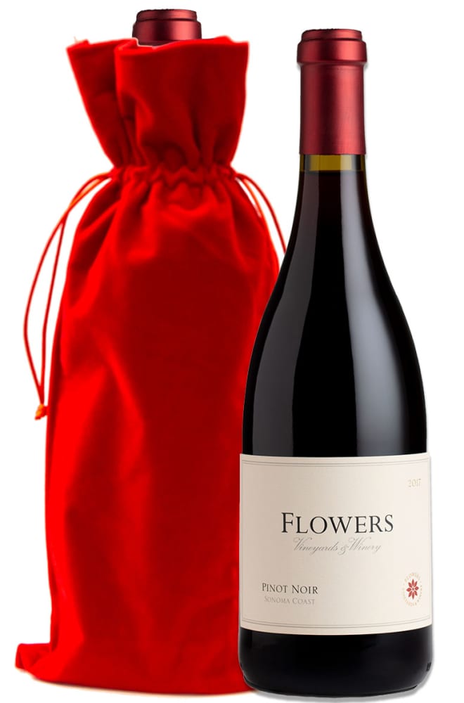 Flowers Sonoma Coast Pinot Noir with Red Velvet Gift Bag