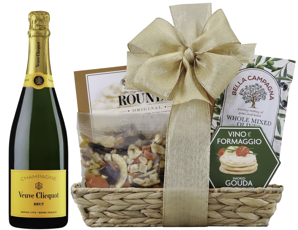 Veuve Clicquot Yellow Label with Wine & Cheese Gift Basket