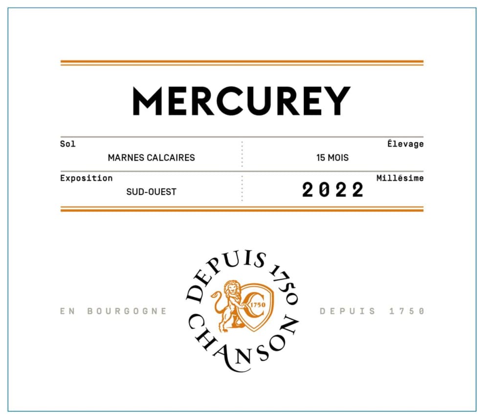 Domaine Chanson Mercurey 2022