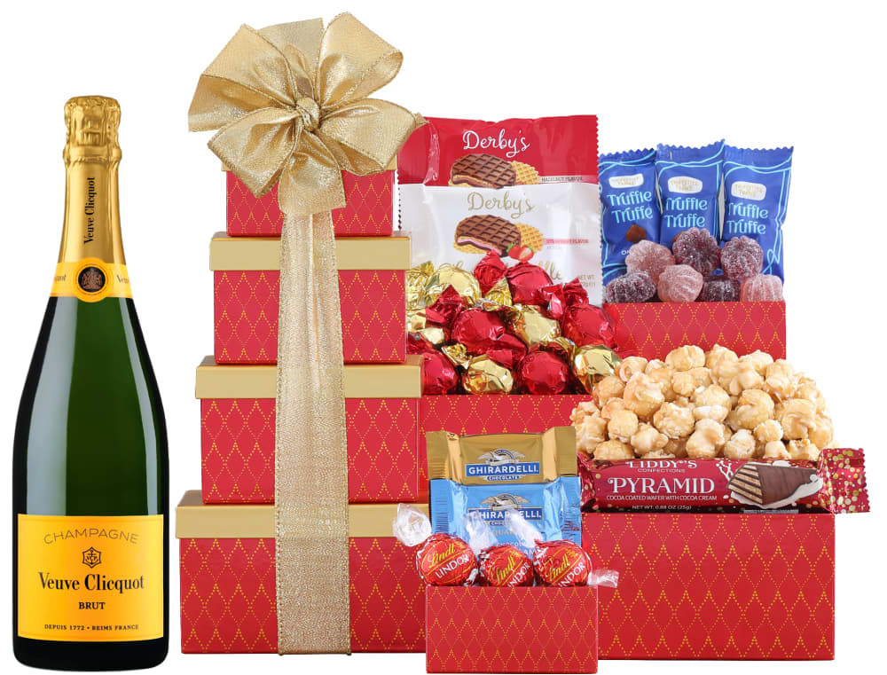 Veuve Cliquot Yellow Label & Holiday Cheers Gift Tower Wine (75cl) product image