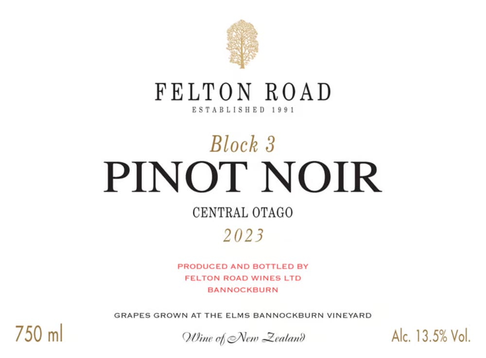 Felton Road Block 3 Pinot Noir 2023