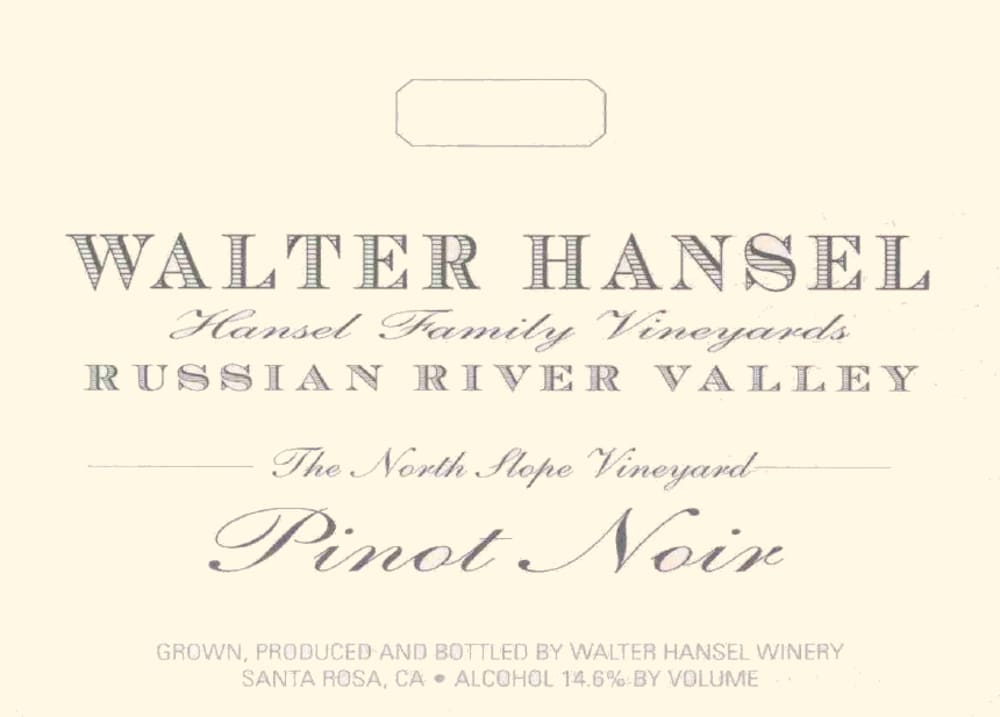 Walter Hansel North Slope Pinot Noir 2022