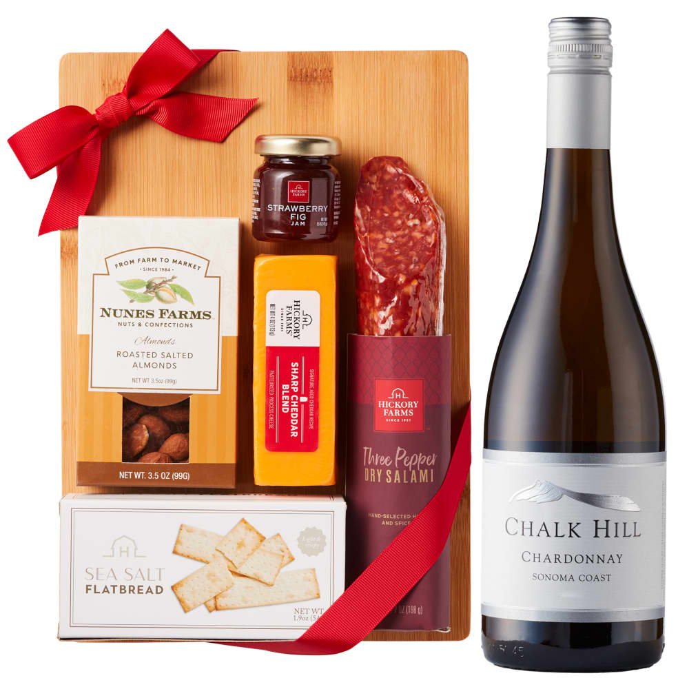 Chardonnay & Hickory Farms Charcuterie Board Gift Set