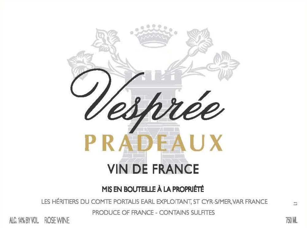 Chateau Pradeaux Vespree Rosé 2024 Wine (75cl) product image