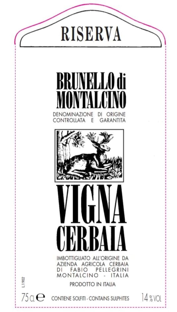 Cerbaia Brunello di Montalcino Riserva Vigna Cerbaia 2019