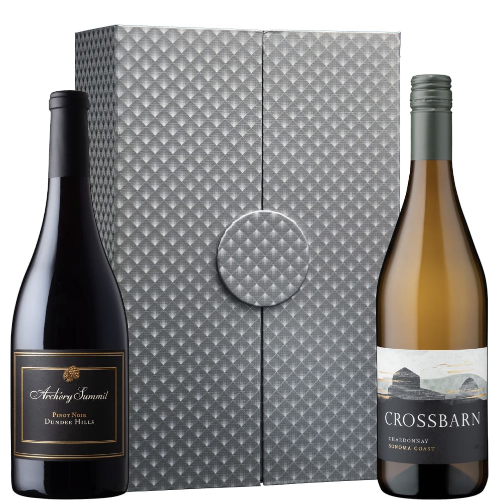 A Tale of Terroir: Pinot And Chardonnay with Silver Gift Box