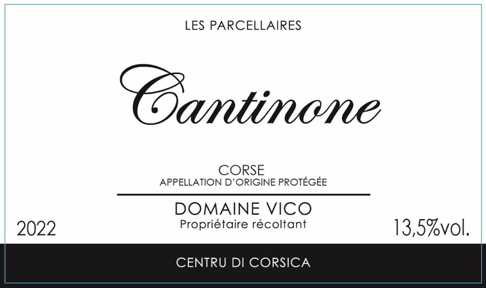 Domaine Vico Les Parcellaires Cantinone Rouge 2022