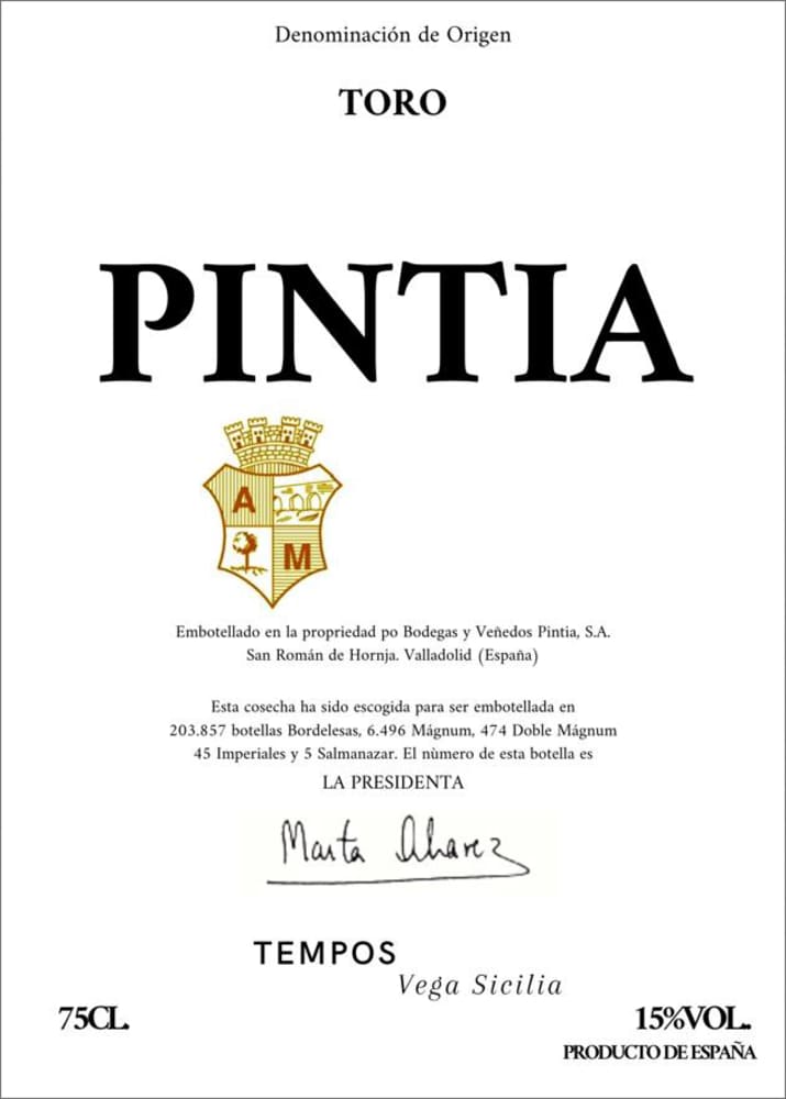 Tempos Vega Sicilia Pintia 2021